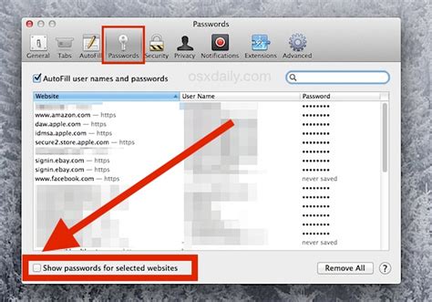 But your router is at the other end of the house. How to Show Web Site Passwords in Safari for Mac OS X