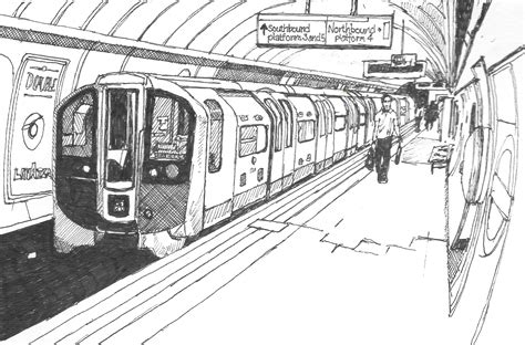 London Underground The Tube Sketched In 03mm Pen Underground Illustration London
