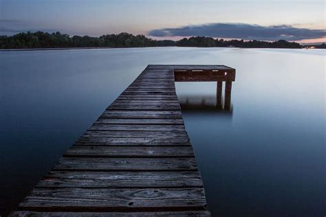 Wood Dock Lake Water Dusk Tranquility Pier Scenics Nature The