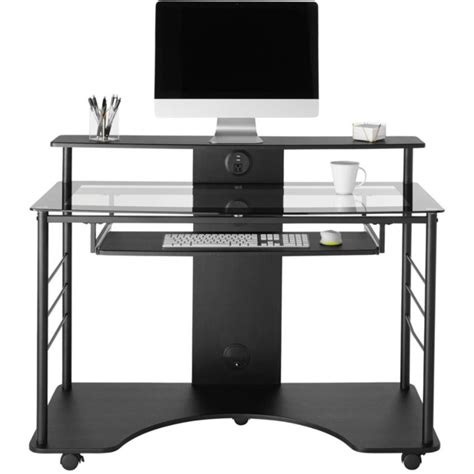 Realspace 47inw Mobile Tech Desk Black Complete Office