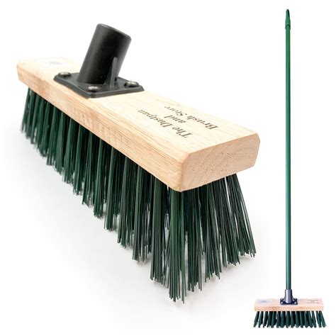 11 Green Stiff Hard Synthetic Pvc Bristle Broom The Dustpan And