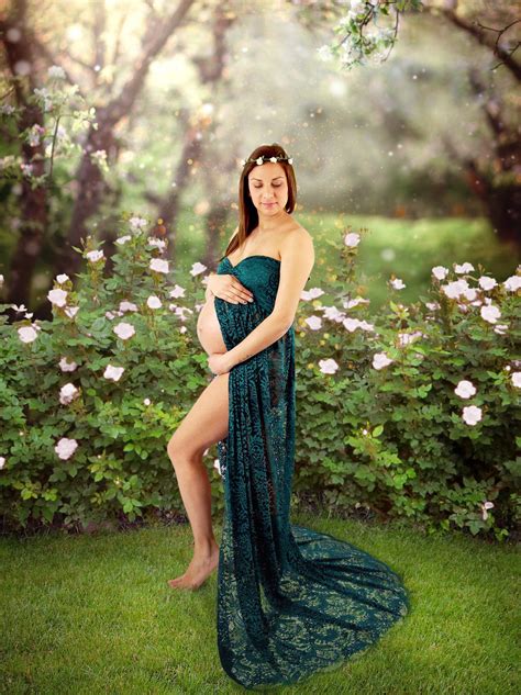 Green Maternity Dress For Photo Shoot Maxi Maternity Dress Etsy