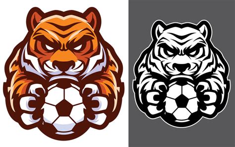 Tiger Football Soccer Mascot Illustration Templatemonster