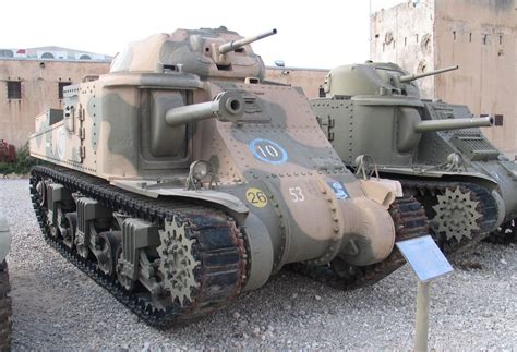 Photo M3 Lee Medium Tanks On Display At Yad La Shiryon Museum Israel