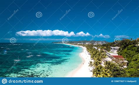 White Beach Boracay Island Philippines Tropical Paradise Stock Image
