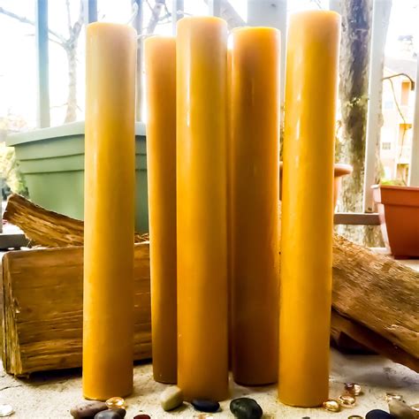 Unique Extra Tall Pure Beeswax Pillar Candles 2 Wide And Etsy
