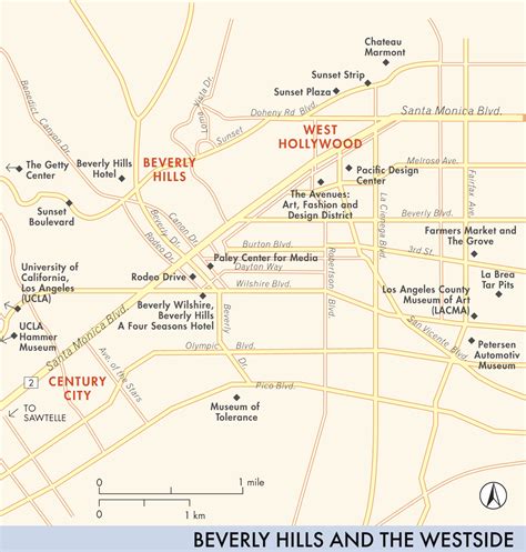 Map Of Beverly Hills And The Westside Beverly Hills And The Westside