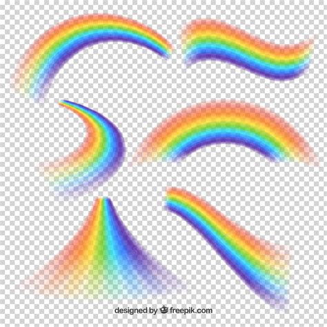Free Vector Rainbows Collection In Different Shapes