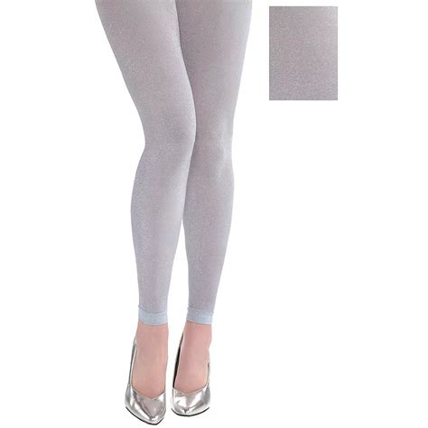 Silver Footless Tights Party City