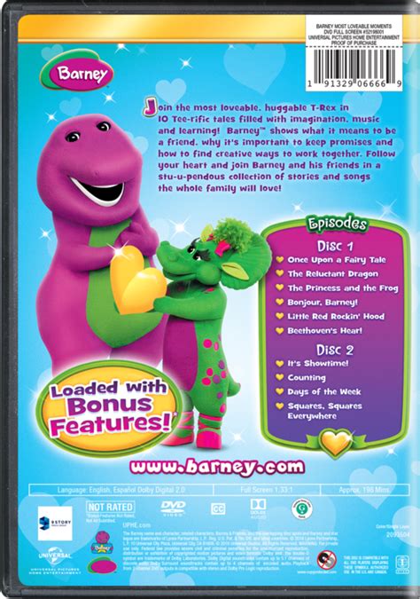 Barney Most Loveable Moments Watch On Blu Ray Dvd Digital And On Demand