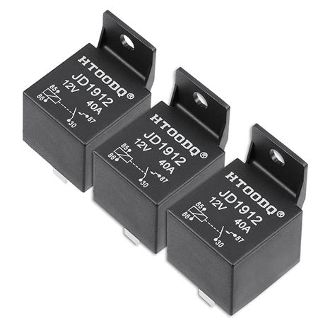 Sourcing Map 3pcs Jd1912 4 Pin Dc 12v 40a Universal Car Fuse Relay