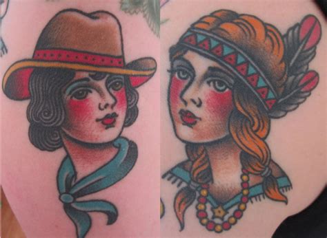 Indian And Cowgirl Tattoo Done By Lina Stigsson Cowgirl Tattoos
