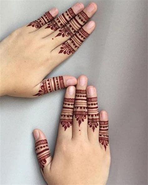 Simple Finger Mehndi Designs For Front Back Finger He