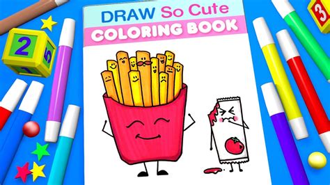Draw so cute coloring pages virging info. French Fries Coloring Page for Kids | Learn Color and ...