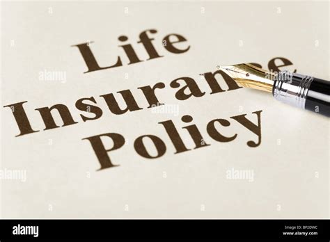 Document Of Life Insurance Policy For Background Stock Photo Alamy