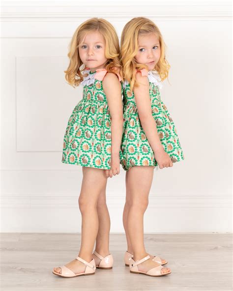 Nini Moda Infantil Baby Girls Green & Orange Rabbits Print 2 Piece ...