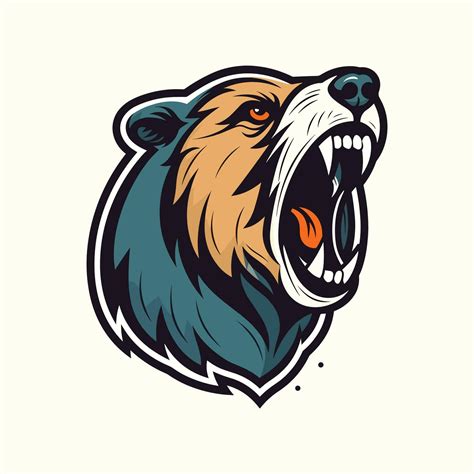 Howling Bear Head Roar Hand Drawn Logo Design Illustration 25917988 Vector Art At Vecteezy