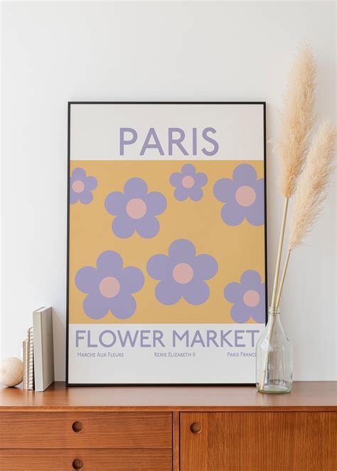 Paris Flower Market Poster L Printable Wall Art Flower Market Print L