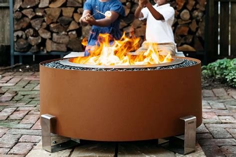 Breeo Luxeve Smokeless Fire Pit Earth Rust With Crystal Clear