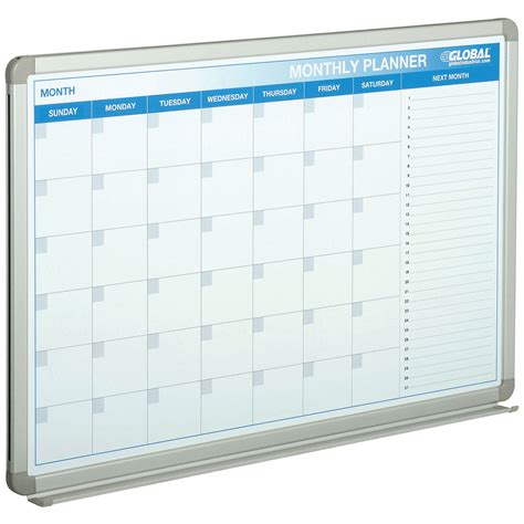 36w X 24h Magnetic Dry Erase Calendar Board