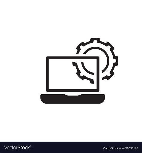 Computer Engineering Icon Gear And Laptop Vector Image