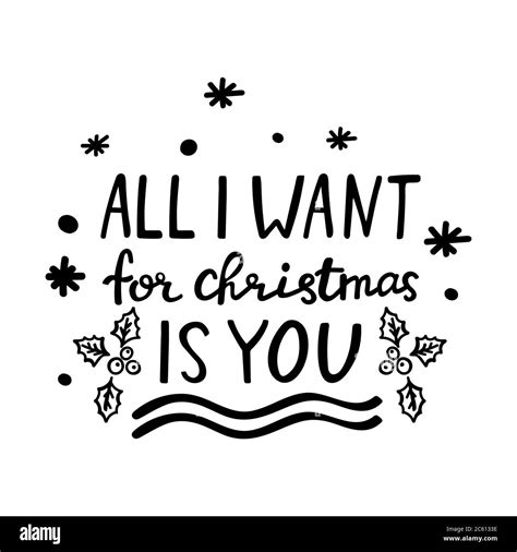 Hand Lettering Christmas Quote All I Want For Christmas Is You Holiday