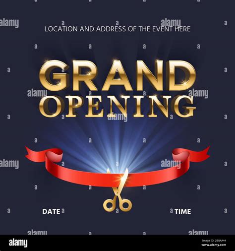 Grand Opening Ceremonial Vector Background With Gold Lettering