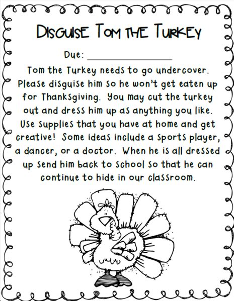 The First Grade Lunchbox Disguise Tom The Turkey Thanksgiving