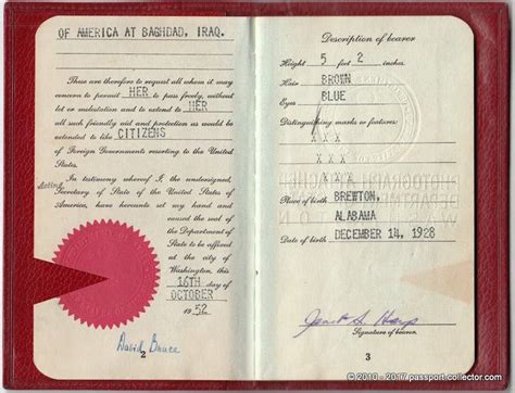 Us Diplomatic Passports 1952 Incl Covers Passport