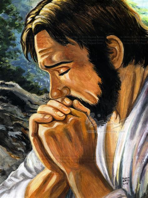 Jesus Praying Painting By Genaminna On Deviantart