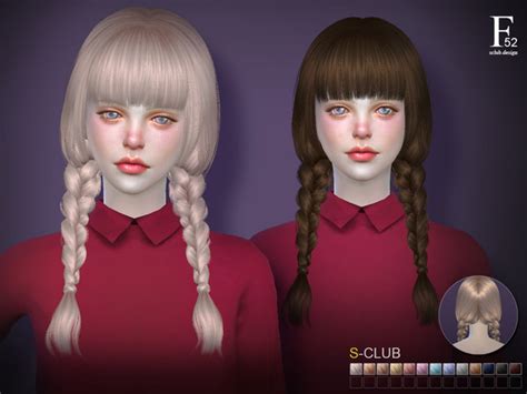 Sims 4 Braided Pigtails With Buns Hair Cc Storesjza