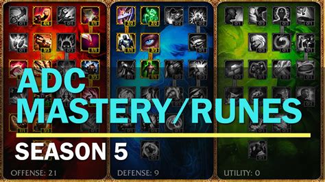League Of Legends Adc Mastery And Runes Guide Season 5 Youtube