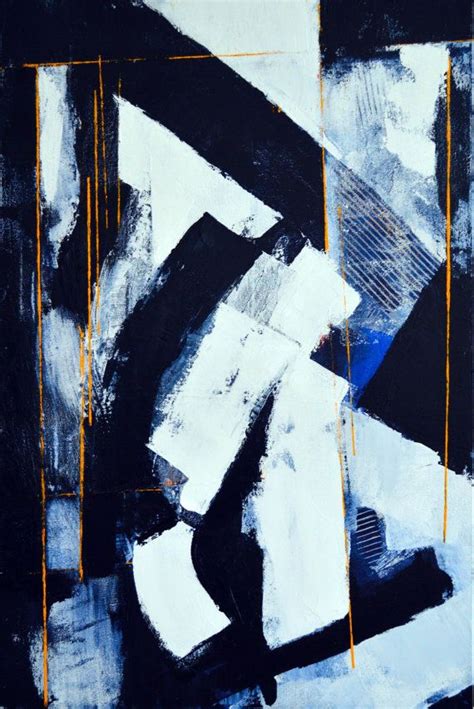 Large Original Abstract Painting Masculine Art Black And White