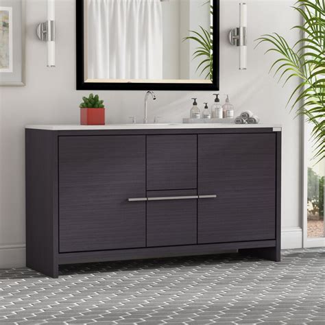 Shop the vanity store for a modern bathroom vanity. Mercury Row Bosley 60" Single Modern Bathroom Vanity Set ...