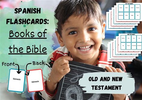 Books Of The Bible Spanish English Flashcards For Kids Etsy