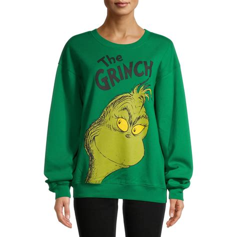 Dr Seuss The Grinch Grinch Juniors Holiday Sweatshirt