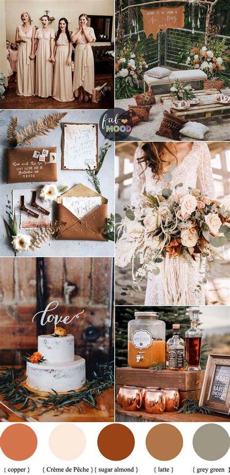 Earth Tones Wedding Color Palette With Copper Accents For Autumn Wedding Earth Tone Wedding