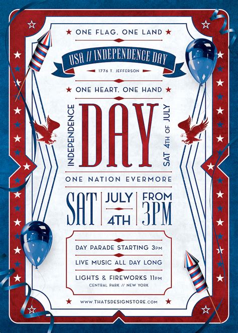 Independence Day Flyer Template V4 4th Of July Party Flyers Posters