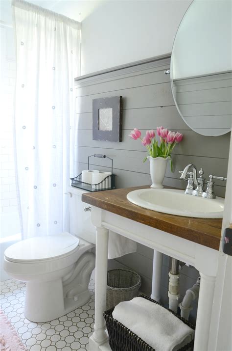 Bathroom ideas about bathroom tile ideas 2016 with gray bathroom tile and visually pleasing, use these small bathroom home improvement suggestions to design a bath tub that's brief on space but. Farmhouse Bathroom Refresh {Adoption Update} - Beneath My ...