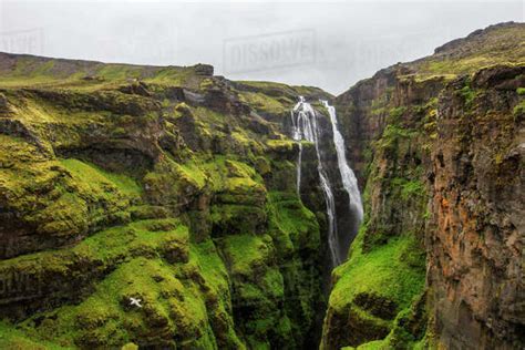Glymur Waterfall Iceland Stock Photo Dissolve