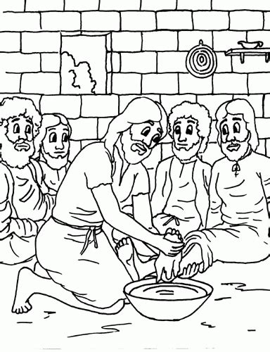 Jesus Washing The Disciples Feet To Coloring Clip Art Library