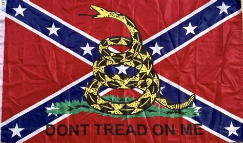 While many today use the dont tread on me flag as both a tribute to american resilience and an expression of their own desire to remain free and the flag standing alone is typically not viewed as racist. Rebel Gadsden 3' x 5' Don't Tread On Me Poly Battle Flag ...