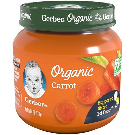 Gerber 1st Foods Organic Carrot Glass Jar 4 Oz