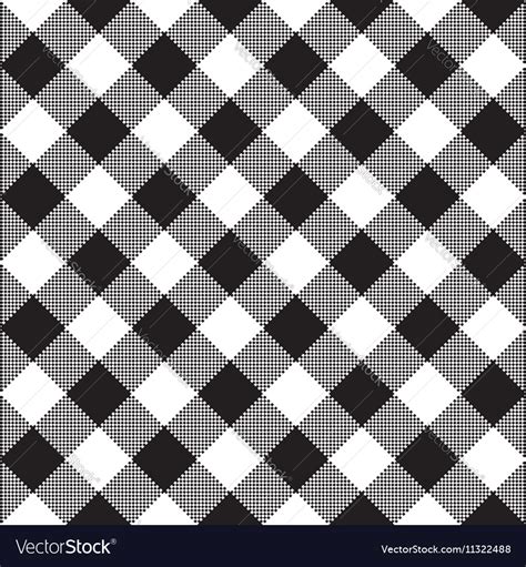 Black White Checkerboard Check Diagonal Textile Vector Image
