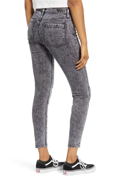 Blank Nyc Denim The Great Jones Acid Wash Ripped Skinny Jeans In Gray Lyst