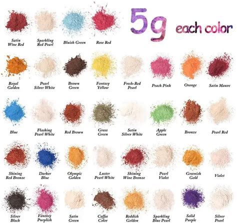 36 Colors Mica Powder Coloring Soap Dye Epoxy Resin Dye Natural