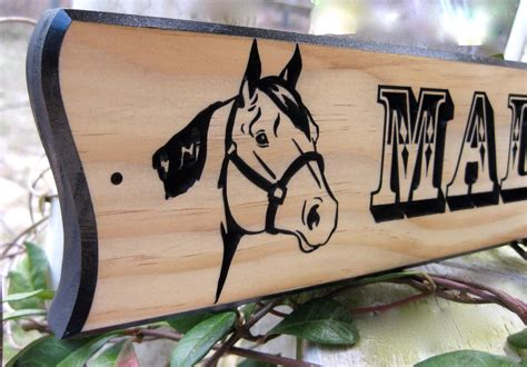 Horse Name Plate Personalized Stall Door Sign Halter Horse Tack Room Name Plate Barn Plaque ...