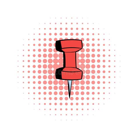 Red Push Pin Comics Icon Stock Vector Illustration Of Attach 79713237