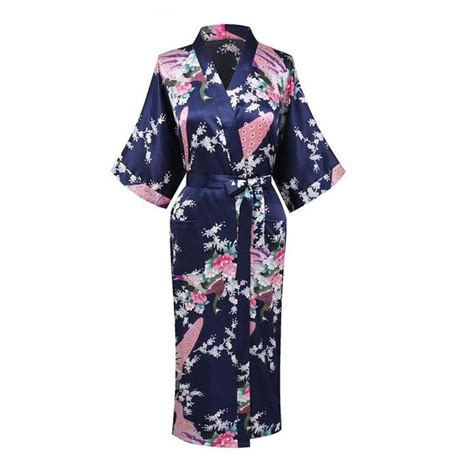 buy elegant pink flower women rayon satin kimono yukata gown sexy bride