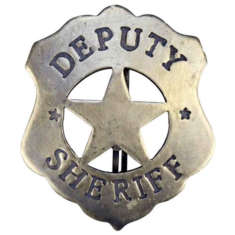 Old West Silver Plated Deputy Sheriff Dress Badge Marshal Antique Look
